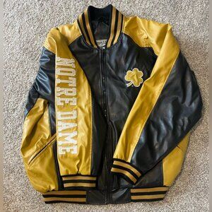 Steve & Barry’s Notre Dame Faux Leather Stadium Jacket Sz XL